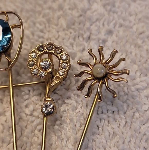 Vintage Unique Stick Pin Brooch Pin With Stones Vintage/Antique - Picture 3 of 7